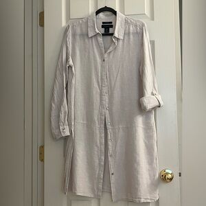Tahari Cream Button-Down Dress